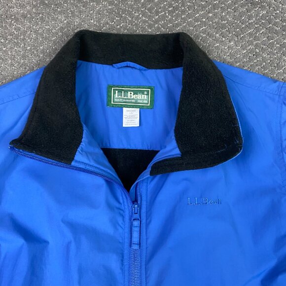 LL Bean Fleece Lined Jacket Misses Large Blue Nylon Full Zip Up 9U894 9 U894 - Picture 2 of 15